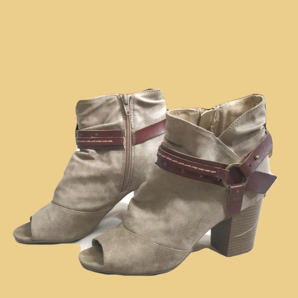 Open toe booties